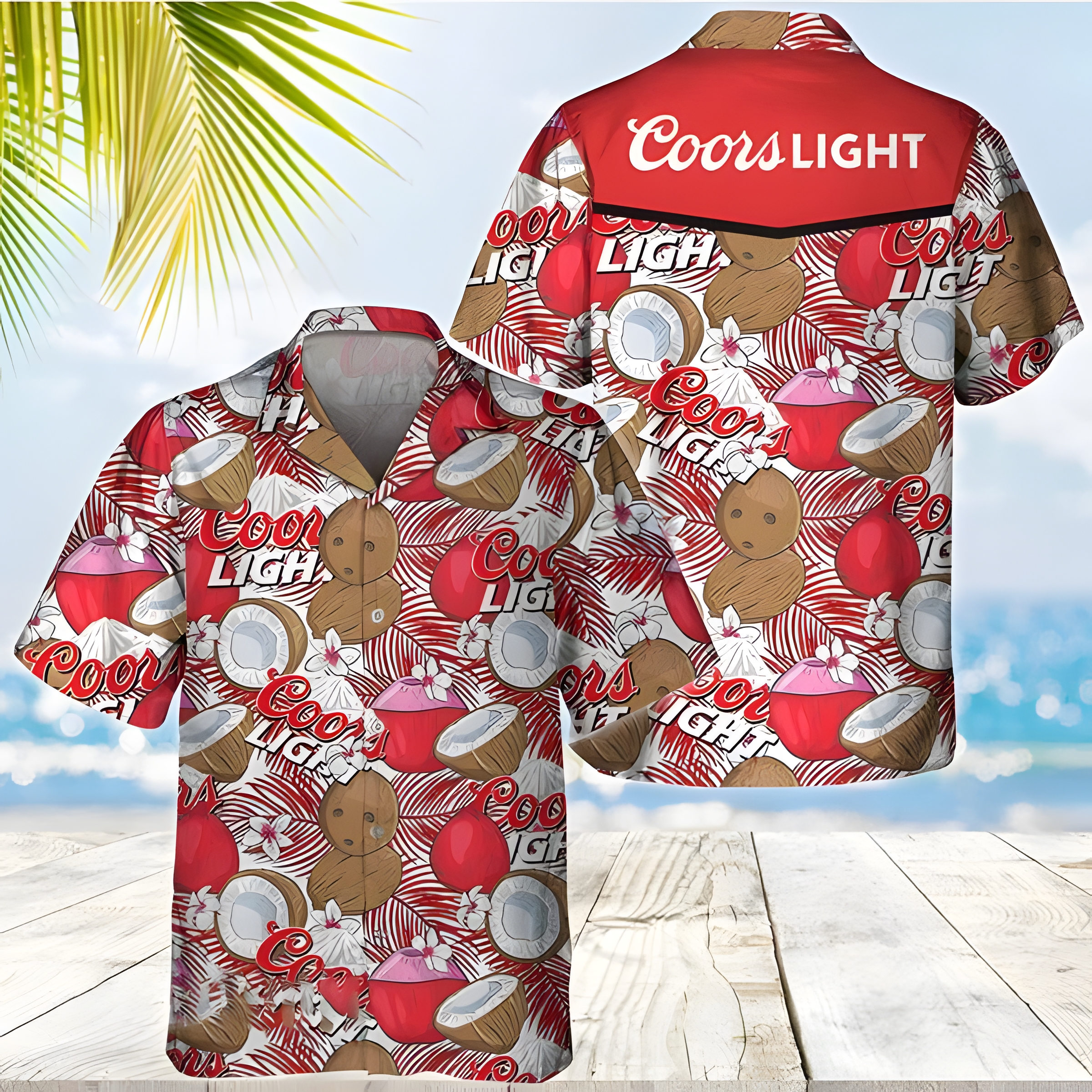 Coors Light Hawaiian Shirt Tropical Coconuts Beer Lovers Gift Coors Light Hawaiian Shirt Tropical Coconuts Beer Lovers Gift