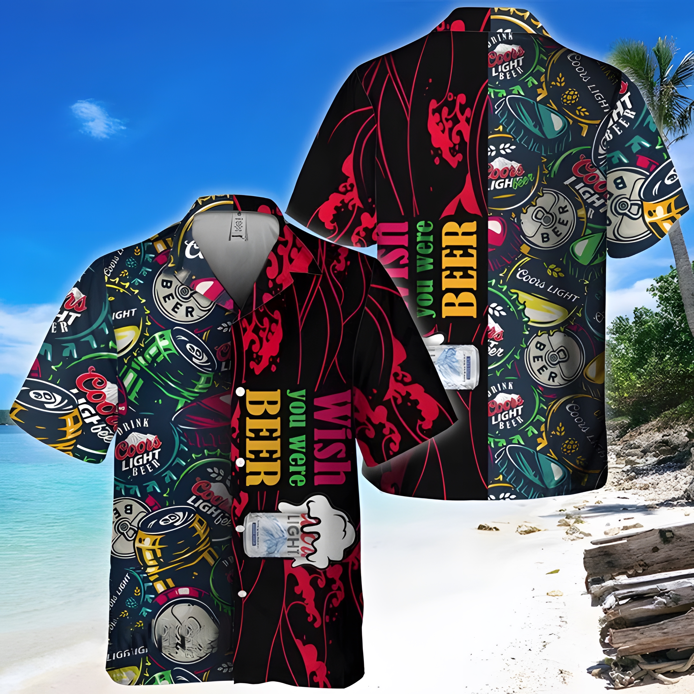 Wish You Were Beer Coors Light Hawaiian Shirt Beach Lovers Gift Wish You Were Beer Coors Light Hawaiian Shirt Beach Lovers Gift