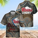 Coors Light Hawaiian Shirt Mandala Pattern Summer Gift For Friend Coors Light Hawaiian Shirt Mandala Pattern Summer Gift For Friend