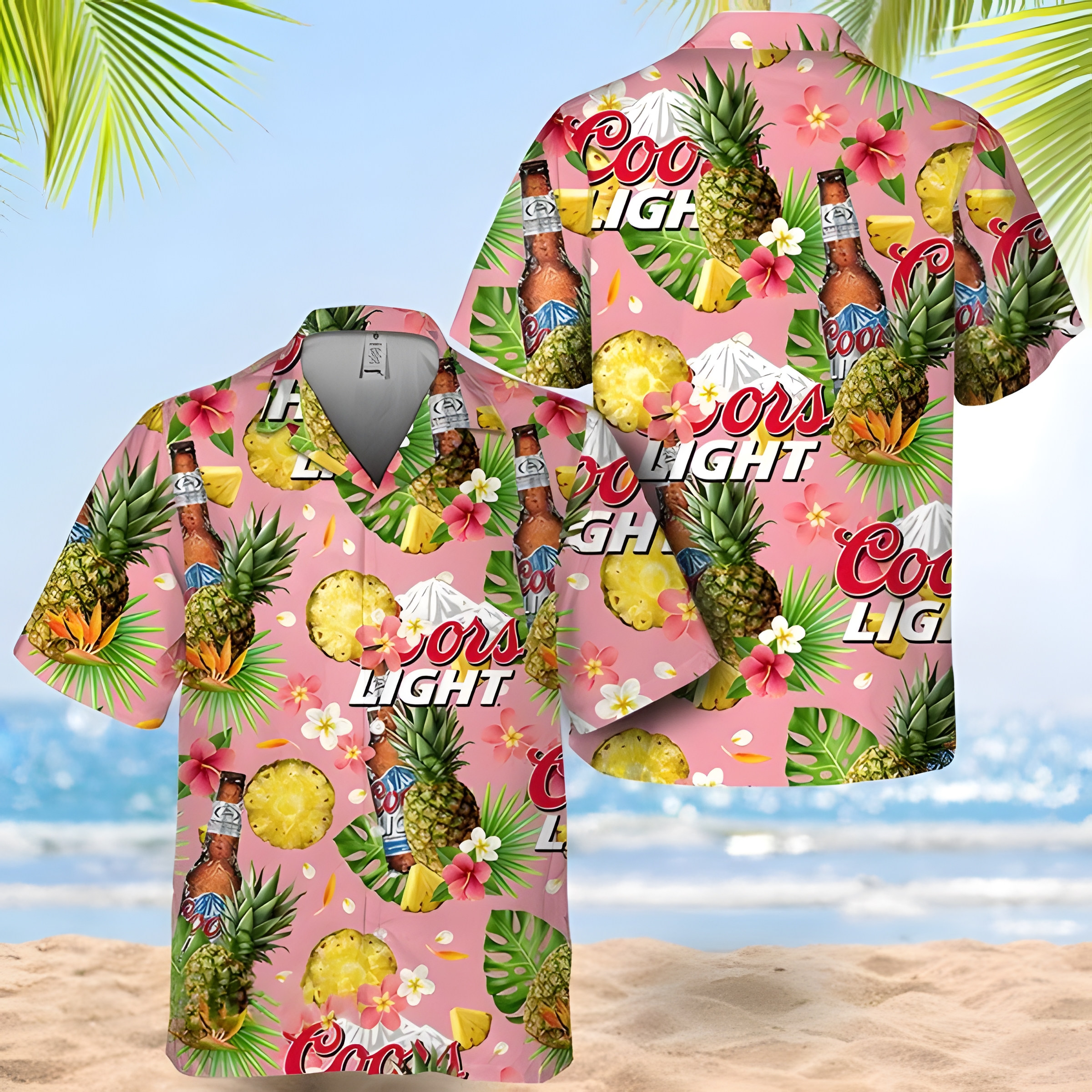 Coors Light Beer Hawaiian Shirt Pineapple Pattern Trendy Summer Gift