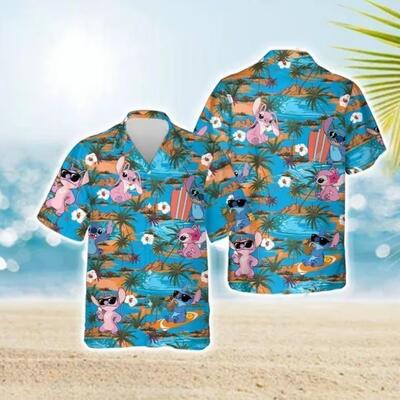 Stitch Pink Hawaiian Shirt Disney Gift For Beach Lovers Stitch Pink Hawaiian Shirt Disney Gift For Beach Lovers