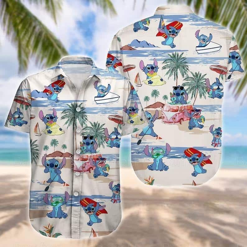 Cool Stitch Hawaiian Shirt Beach Pattern Summer Vacation Gift Cool Stitch Hawaiian Shirt Beach Pattern Summer Vacation Gift