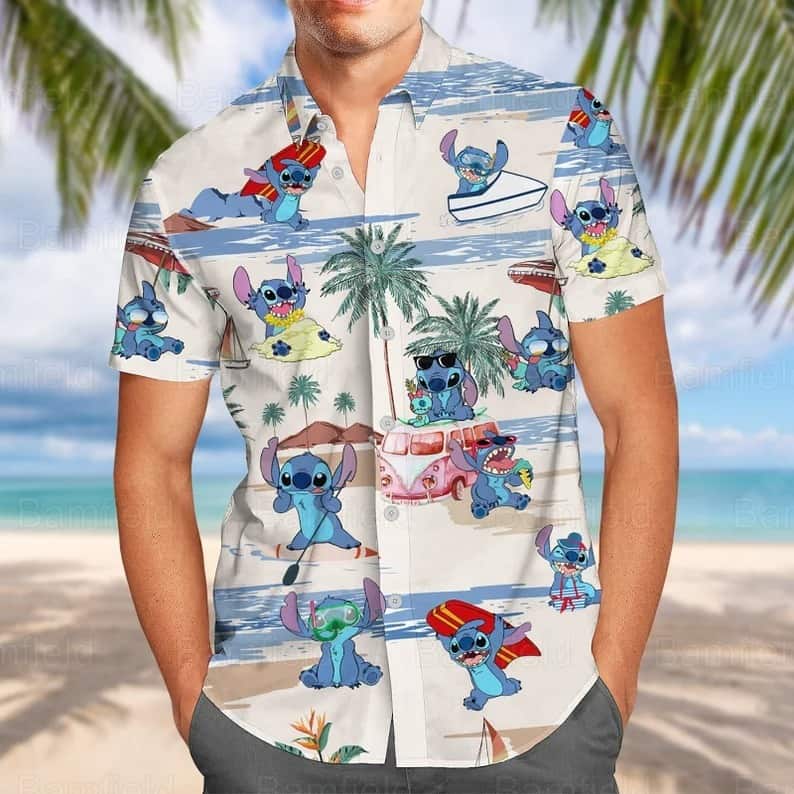 Cool Stitch Hawaiian Shirt Beach Pattern Summer Vacation Gift Cool Stitch Hawaiian Shirt Beach Pattern Summer Vacation Gift
