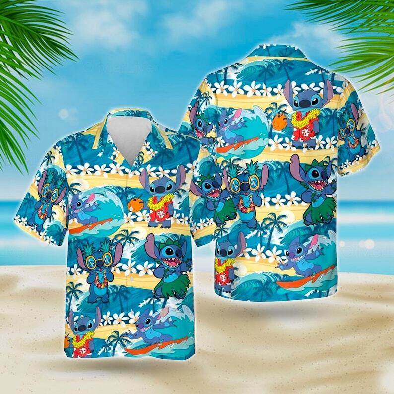 Stitch Hawaiian Shirt Summer Beach Pattern Gift For Disney Lovers Stitch Hawaiian Shirt Summer Beach Pattern Gift For Disney Lovers
