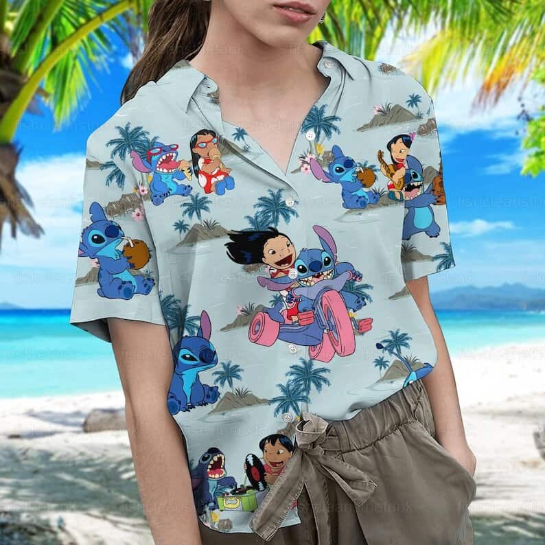 Funny Stitch And Lilo Hawaiian Shirt Practical Beach Gift Funny Stitch And Lilo Hawaiian Shirt Practical Beach Gift
