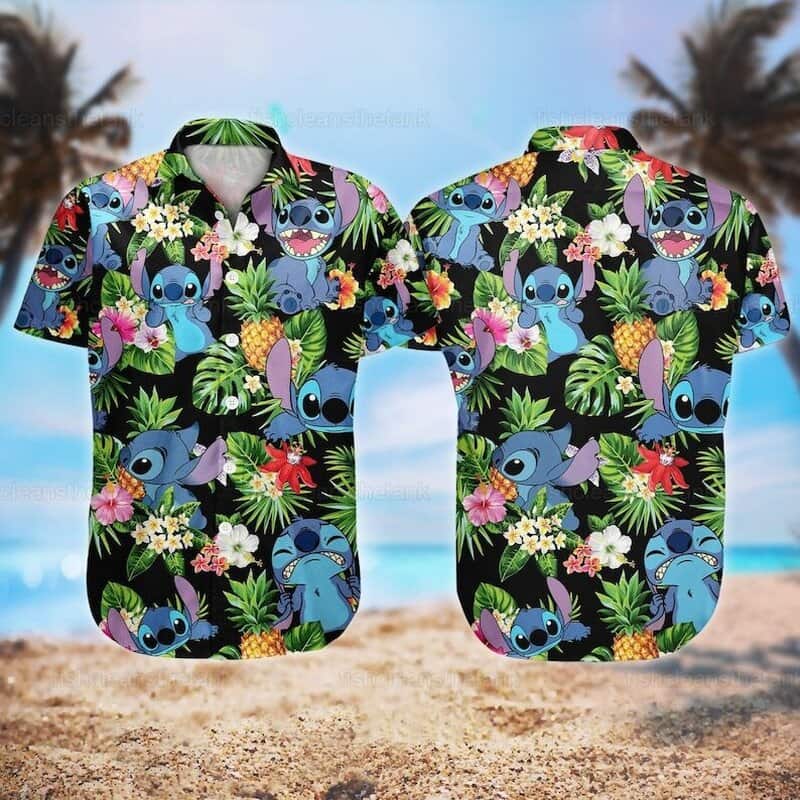 Funny Disney Stitch Hawaiian Shirt Tropical Pattern Gift For Beach Lovers Funny Disney Stitch Hawaiian Shirt Tropical Pattern Gift For Beach Lovers