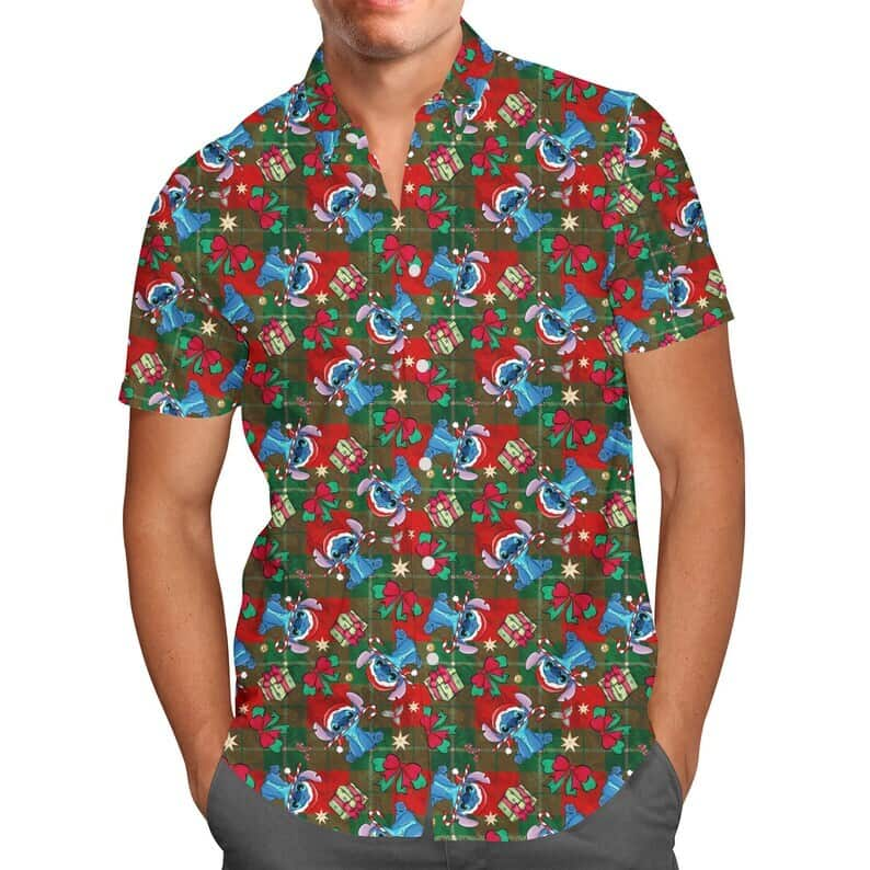 Happy Stitch Hawaiian Shirt Christmas Gift For Disney Lovers Adults