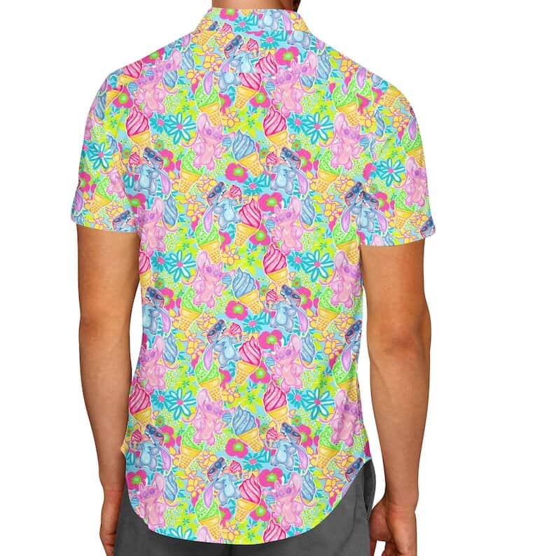 Neon Floral Stitch & Angel Hawaiian Shirt Neon Floral Stitch & Angel Hawaiian Shirt