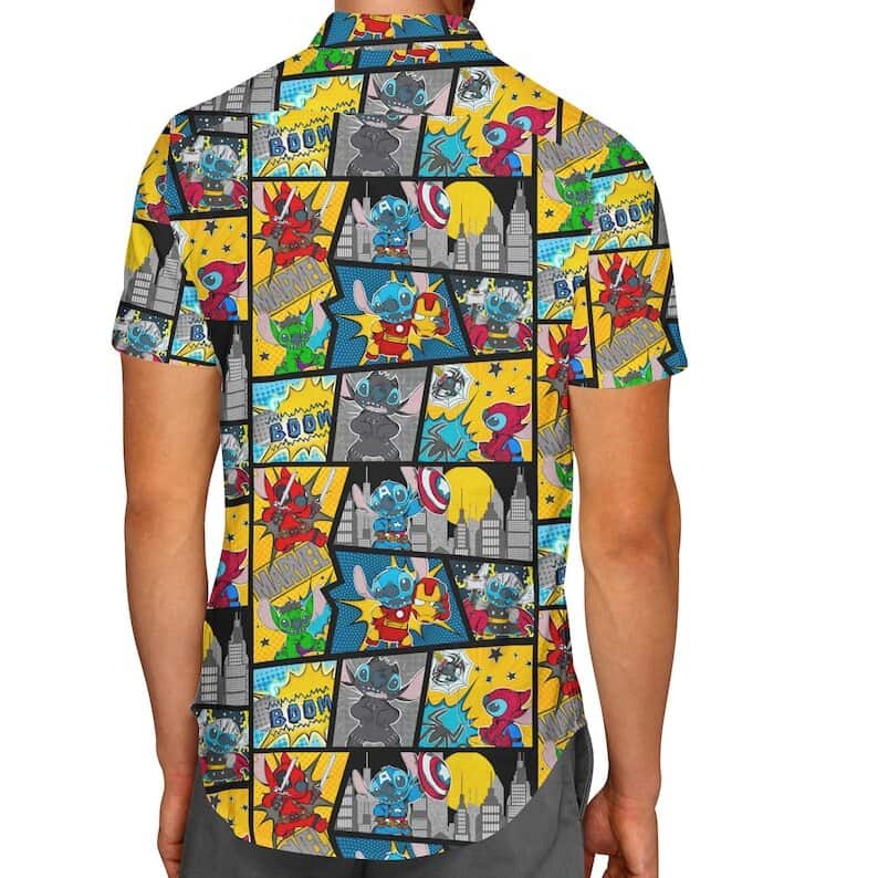Superhero Stitch Hawaiian Shirt Comic Book Gift For Disney Lovers Superhero Stitch Hawaiian Shirt Comic Book Gift For Disney Lovers