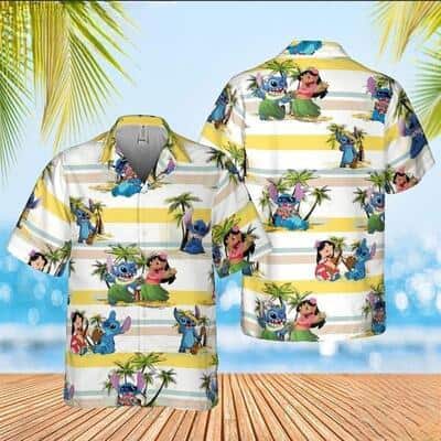 Disney Lilo And Stitch Hawaiian Shirt Island Pattern Summer Beach Gift