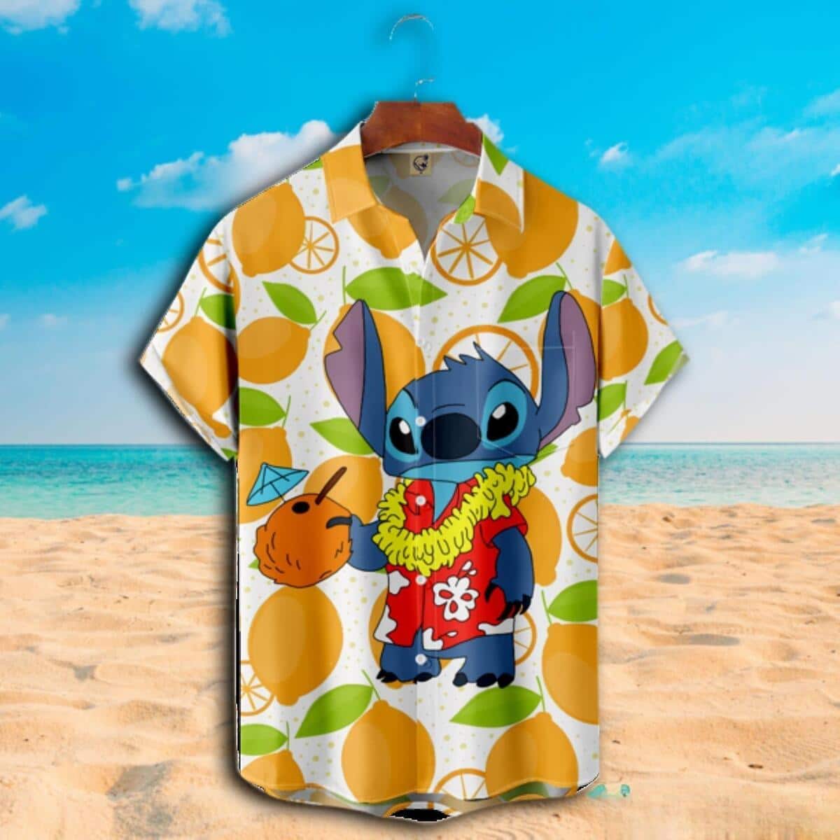 Lilo And Stitch Hawaiian Shirt Orange Pattern Summer Gift For Beach Lovers Lilo And Stitch Hawaiian Shirt Orange Pattern Summer Gift For Beach Lovers