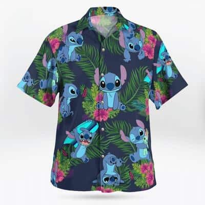 Stitch Disney Hawaiian Shirt Palm Leaves Pattern Beach Lovers Gift